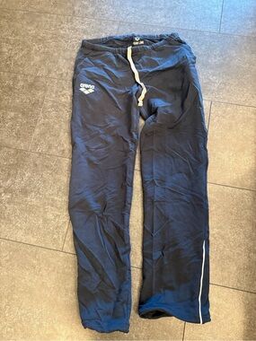 Arena Navy Athletic Drawstring Joggers with White Trim